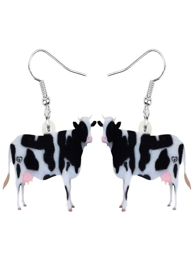 NEWEI Acrylic Anime Dairy Cattle Cow Earrings Drop Dangle Farm Animal Jewelry For Women Gift Charm - Image 1