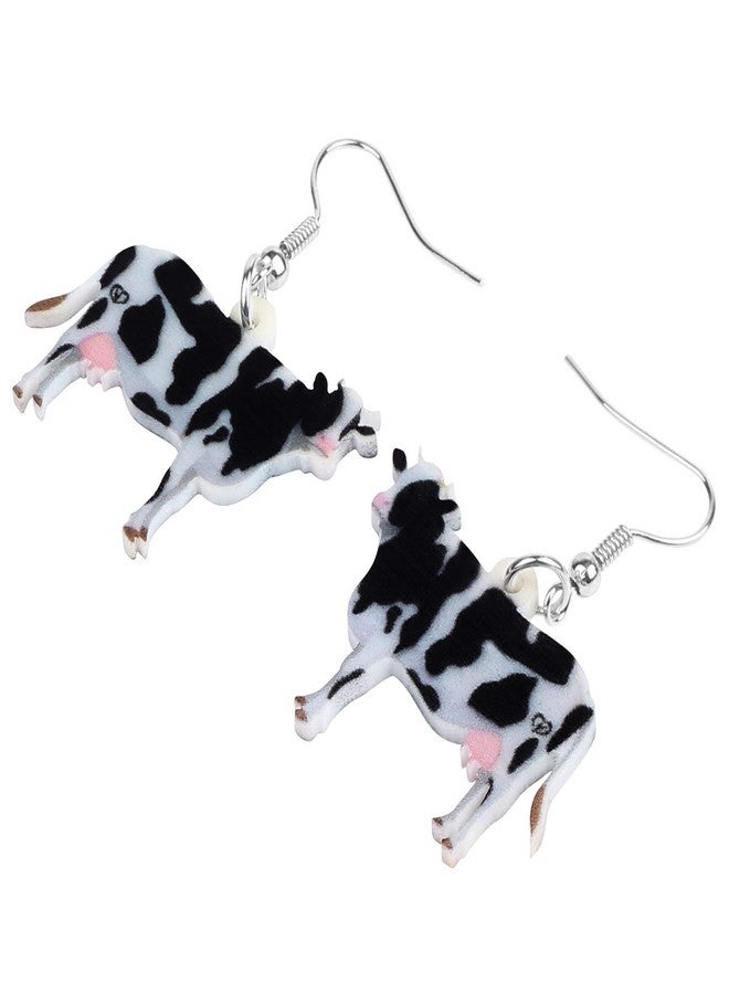 NEWEI Acrylic Anime Dairy Cattle Cow Earrings Drop Dangle Farm Animal Jewelry For Women Gift Charm - Image 3