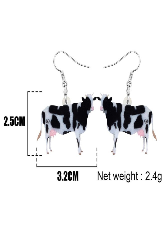 NEWEI Acrylic Anime Dairy Cattle Cow Earrings Drop Dangle Farm Animal Jewelry For Women Gift Charm - Image 5