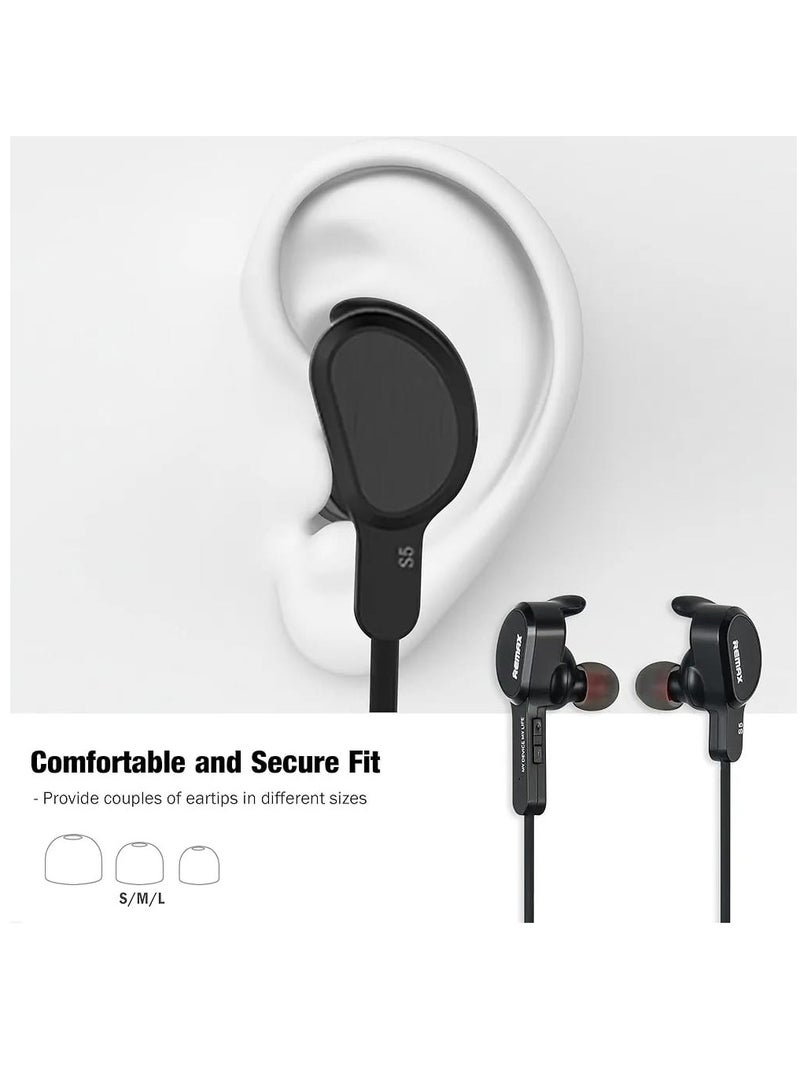REMAX Remax RB-S5 Wireless Sporty Earphones with Magnetic Earbuds, Hands-Free Calling, and Long Battery Life – Perfect for Fitness, Travel, and Daily Use - Image 1