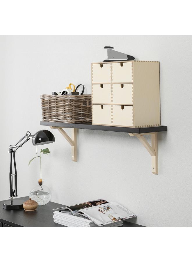 Zaboon Wall shelf, brown-black/aspen, 80x20 cm - Image 3