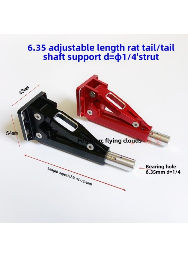 6.35 Mouse Tail Shaft Bracket 1/4 Stinger Length Adjustable Remote Control Gasoline Ship Model O Boat Accessories-Color:Black 6.35 Tail Axis Support  - Image 2