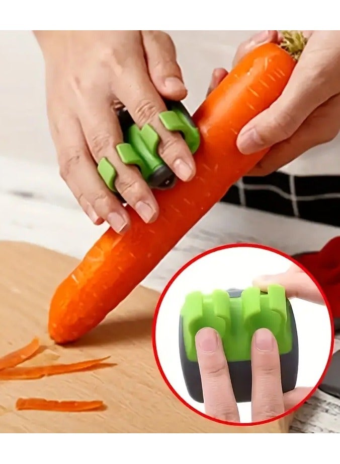 جلوسكي 1pc الفولاذ المقاوم للصدأ إصبع شفرة حادة، بسهولة تقشير الفواكه والخضروات مع لدينا الفولاذ المقاوم للصدأ مقشرة اليد-اكسسوارات المطبخ المثالية لإعداد الوجبات السريعة - Image 4