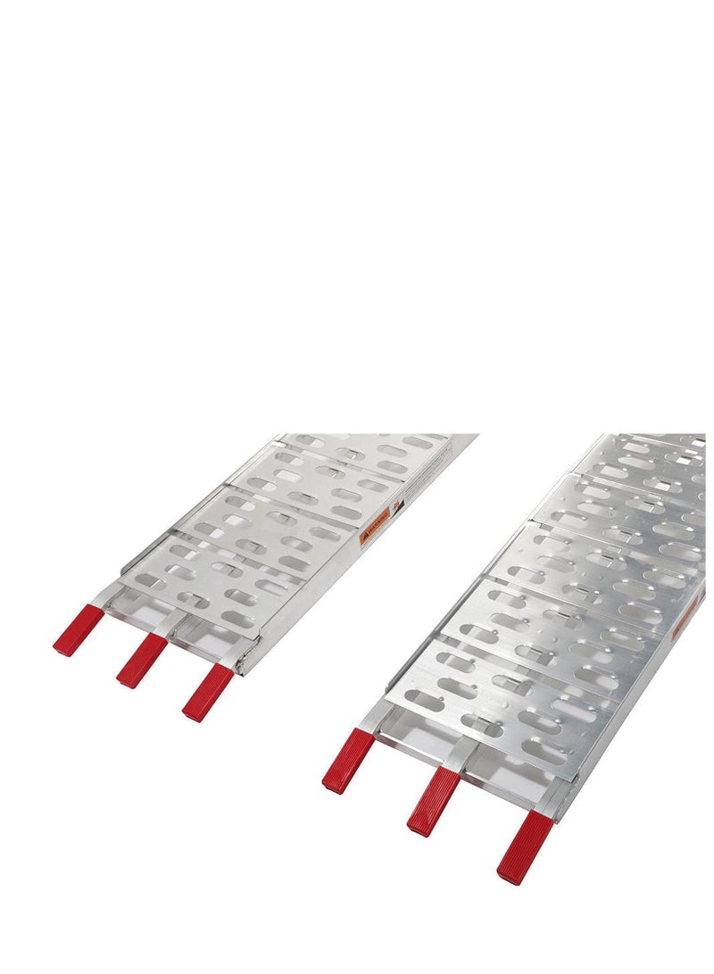 2PC Aluminum Loading Ramps, Heavy-Duty 1500lbs Capacity Ramp, for Loading Motorcycles, ATVs, Dirt Bike, Portable Folding Motorcycle Ramp, Multifold Portable Folding Ramp with Easy Rubber Handle