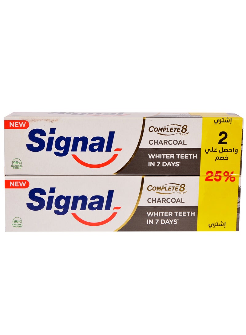 سيجنال معجون أسنان سيجنال كومبليت8 بالفحم 25% خصم 1+1 مجاني 100 مل