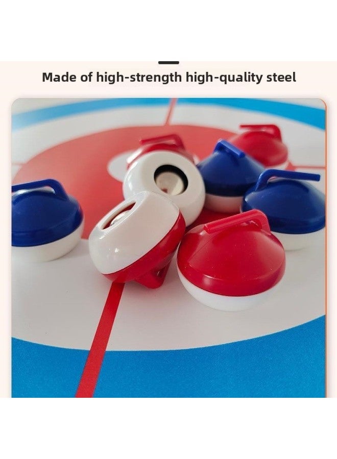 Table Game Machine Sand Table Bowling Alley Curling Bowling Alley Pair Robot Children's Battle Props Ice-Color:1.2m *28cm Roll Curling Iron 16 Balls
