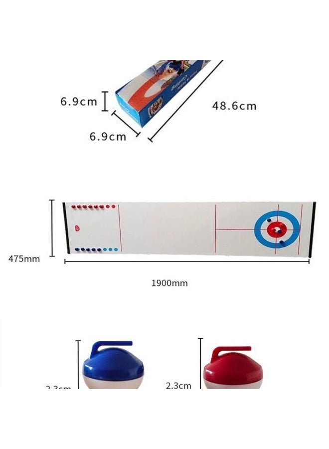 Table Game Machine Sand Table Bowling Alley Curling Bowling Alley Pair Robot Children's Battle Props Ice-Color:1.2m *28cm Roll Curling Iron 16 Balls