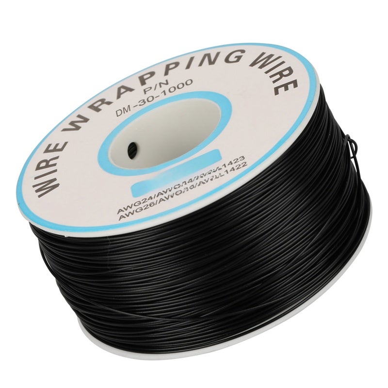 سلك نحاسي مطلي بالقصدير 30AWG، سلك مرن أحادي النواة مع عزل ملفوف - مقاوم للأكسدة، كابل توصيل للوحات التجارب، مقاوم للحرارة حتى 80 درجة مئوية، مناسب لاختبار الإلكترونيات ولحام لوحات الدوائر المطبوعة، على بكرة بلاستيكية، أصفر اللون. - Image 2