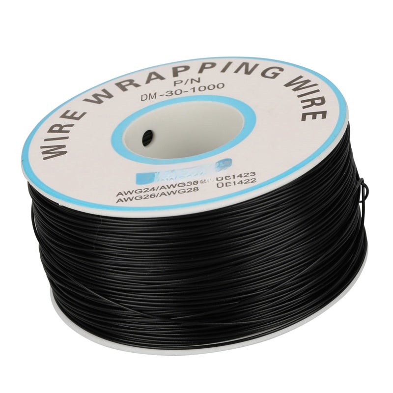 سلك نحاسي مطلي بالقصدير 30AWG، سلك مرن أحادي النواة مع عزل ملفوف - مقاوم للأكسدة، كابل توصيل للوحات التجارب، مقاوم للحرارة حتى 80 درجة مئوية، مناسب لاختبار الإلكترونيات ولحام لوحات الدوائر المطبوعة، على بكرة بلاستيكية، أصفر اللون. - Image 3