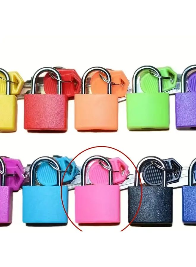Pink Luggage Lock With Key Plastic Padlock For Suitcase Gym School - Image 1