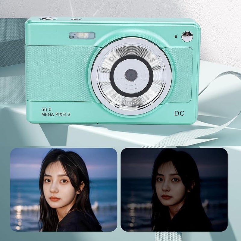 Green Kids Digital Camera 56MP 1080P Vlogging Camera 8X Zoom Autofocus 2 8in Screen Christmas Birthday Gift - Image 4