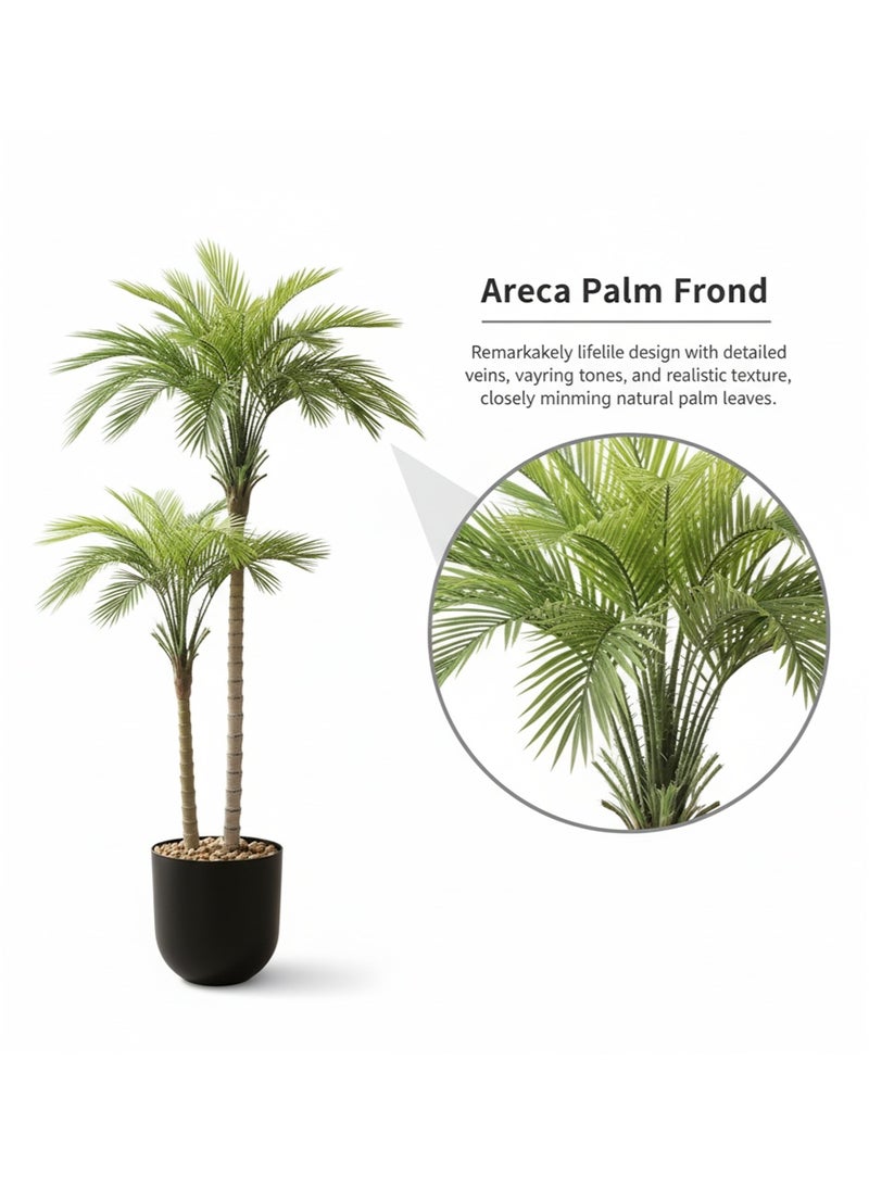 تالا شجرة أريكا صناعية بارتفاع 155 سم – أوراق خضراء طبيعية المظهر وحوض أنيق مثالية لتزيين الحدائق والمداخل والمساحات الخارجية في المنازل - Image 4