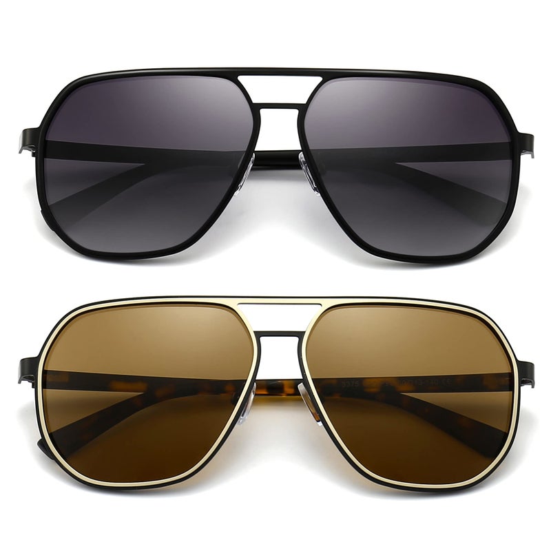 SUNGAIT Aviator Sunglasses for Men and Women, Polarized Trendy Square Sun Glasses Retro Pilot Shades UV Protection - Image 1