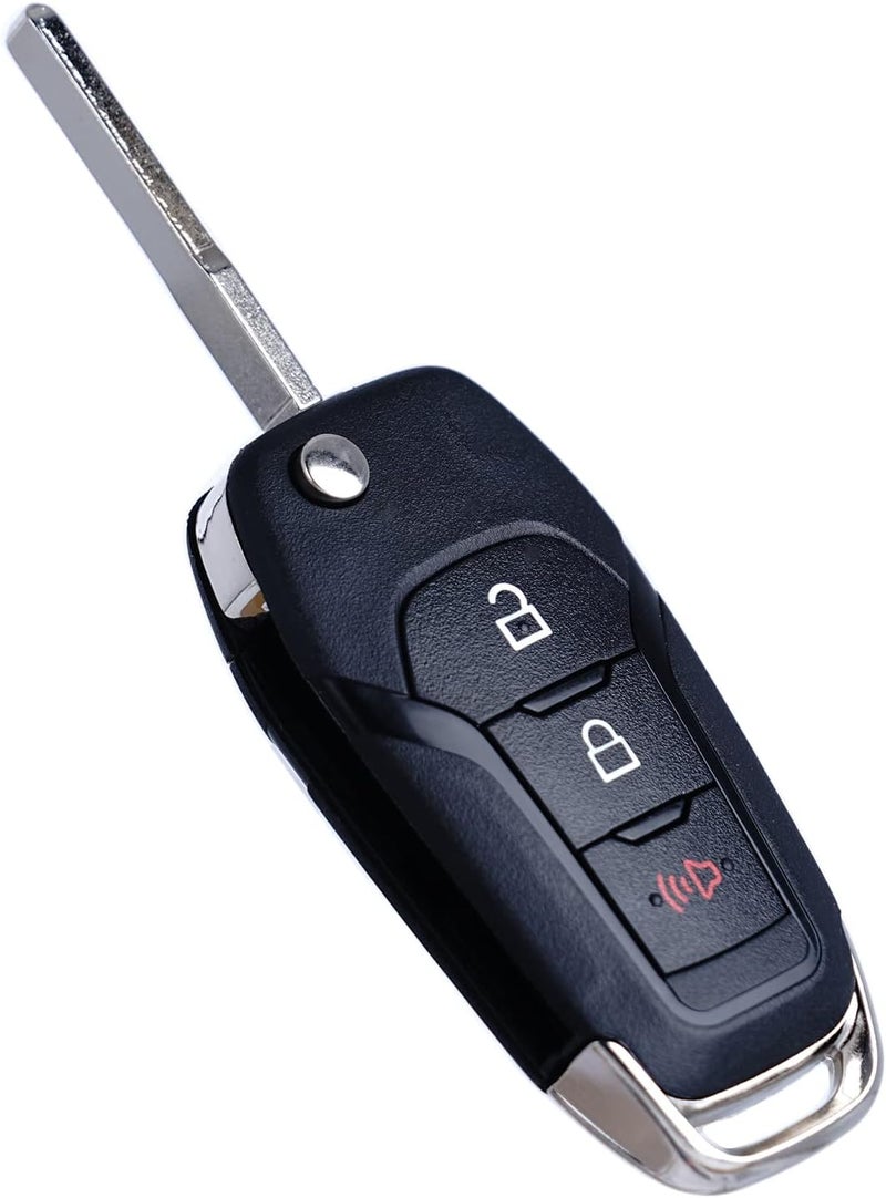 MechanMagic Flip Key Fob Replacement Compatible for Ford F-150 F-250 F-350 2015-2022 Explorer (2016-2022) F-350 F-450 Ranger Ecosport Bronco Ignition Key Keyless Entry Remote N5F-A08TAA - Image 1
