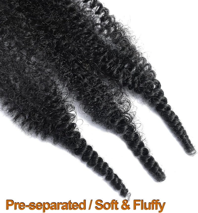 Chicmoi Marley Hair 16 Inch Cuban Twist Hair 8 Pack Marley Twist Braiding Hair Black Springy Afro Twist Hair Pre Fluffed Spring Twists Hair Braiding Hair Extensions for Women (16in 8P 1B) - Image 5