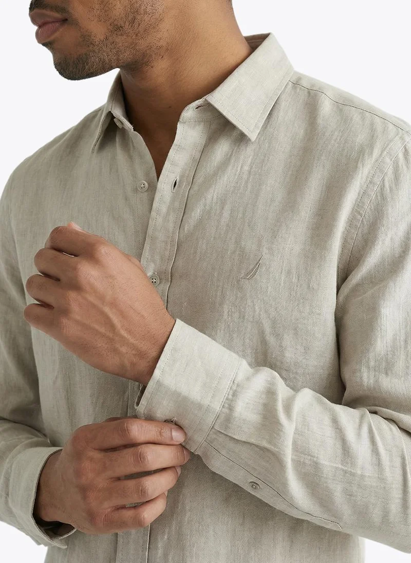 NAUTICA  Men's Solid Linen Shirt for Men | Best Price UAE