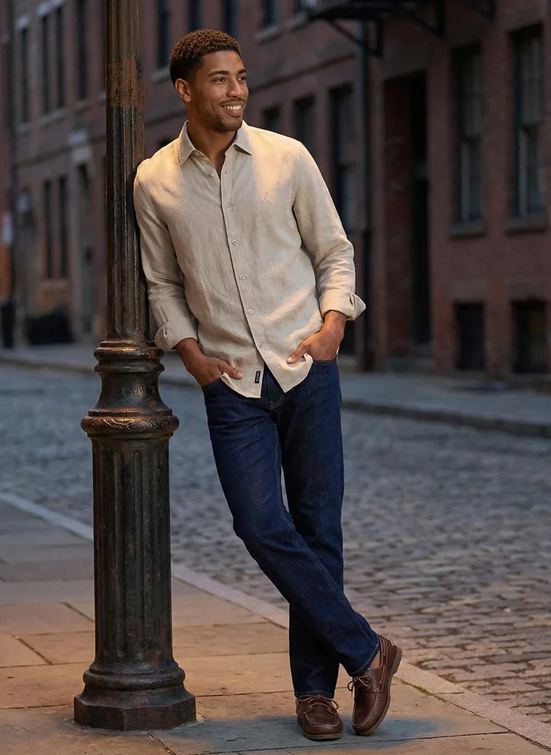 NAUTICA  Men's Solid Linen Shirt for Men | Best Price UAE