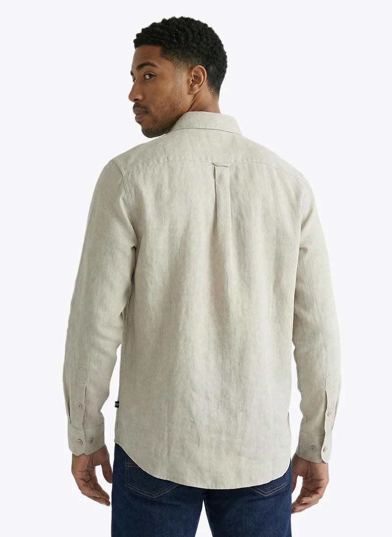 نوتيكا Men's Solid Linen Shirt
