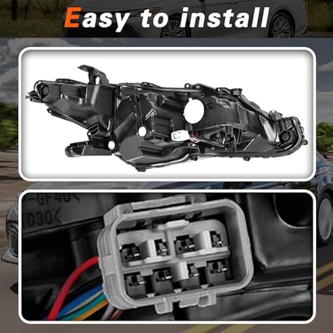 تودو مجموعة المصابيح الأمامية متوافقة مع سيارة كامري Xle Xse موديل 2018، 8111006D70، 8115006D70، مناسبة لجانب السائق والركاب، تكوين عالي - Image 4