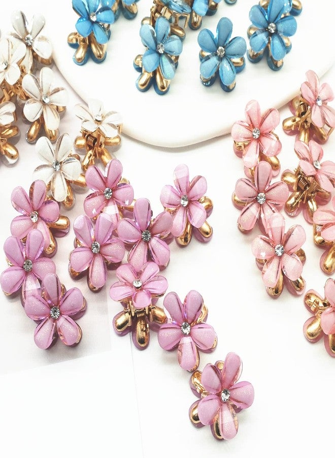 NIXTIL مشابك شعر صغيرة من نيكستيل للبنات والسيدات، مشابك شعر صغيرة على شكل زهرة، دبابيس شعر ملونة، دبابيس شعر لطيفة، مشابك شعر جميلة، إكسسوارات شعر، مشابك زهور لحفلات الزفاف (متعددة الألوان) (ألوان مختلطة) - Image 3