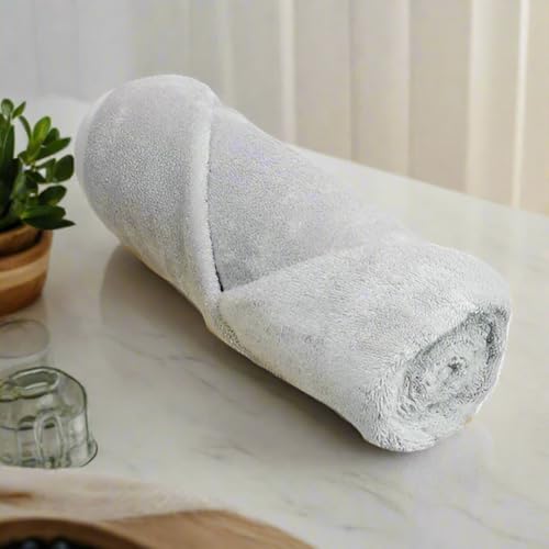 HEELIUM Bamboo Bath Towel | Ultra Absorbent | 3X Softer Than Cotton Towels | 140 x 70 cm - 600 GSM | Pack of 1 - Light Grey - Image 1