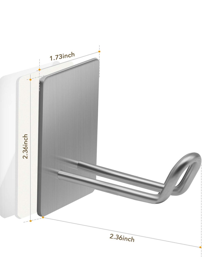KASTWAVE Adhesive Hooks, Stainless Steel Towel Hook,Sticky Hanger for Kitchen and Door,Bathroom Wall Hooks for Hanging Towel Robe Hat Coat Key by, 4 Pcs  - Image 2