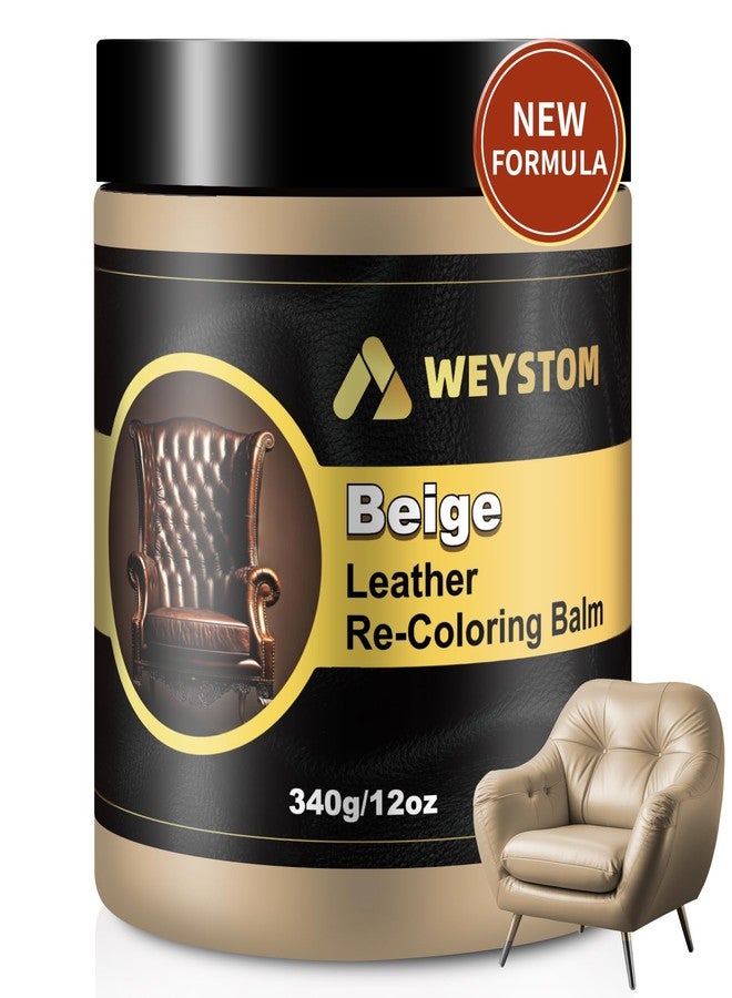 WEYSTOM Leather Recoloring Balm, Leather Dye, Leather Color Restorer, Leather Scratch Repair, Leather Restorer for Couches, Leather Repair Kit for Furniture, Leather Scratch Remover(Beige) - Image 1
