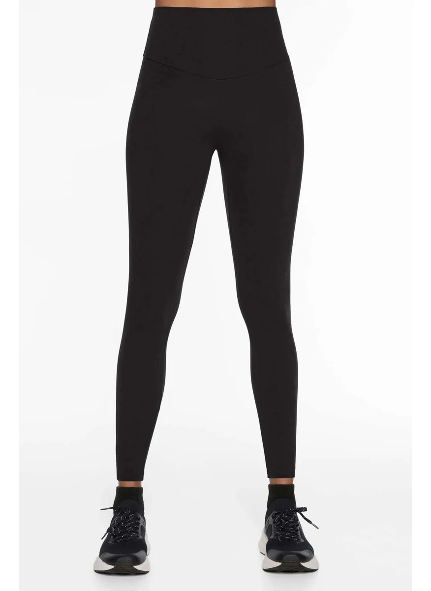 Tena Women's Black High Waist Modal Fabric Leggings