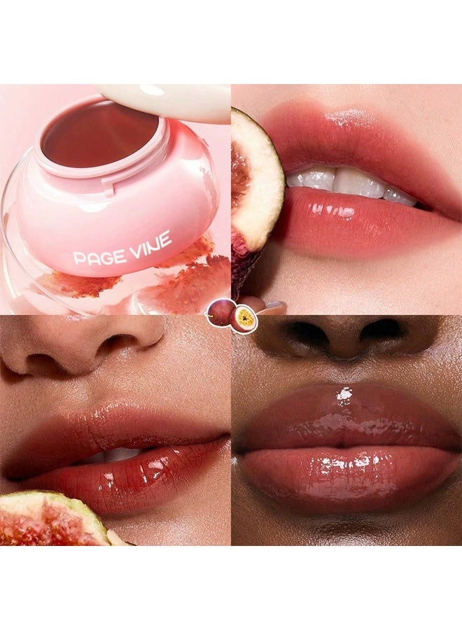 PAGE VINE جل يلو بوكيت ليب جام مرطب ومغذٍ وملمع للشفاه، بودينج بوت أحمر خدود للشفاه، إشراقة شفافة ولون شبه شفاف-06#تودد التين - Image 2