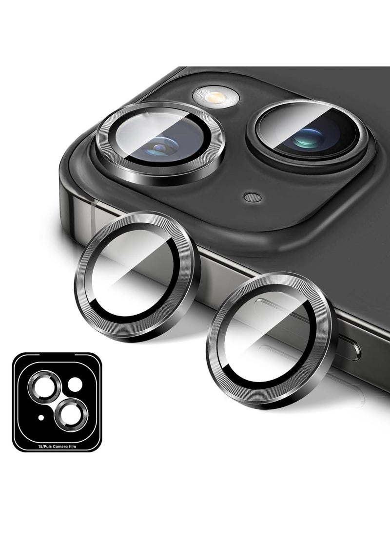 ELTRAZONE Sleek Tempered Glass Camera Lens Protector for iPhone 16/iPhone 16 Plus - HD Clarity with Automatic Alignment & Stylish Metal Rings - Elegant Silver - Image 1