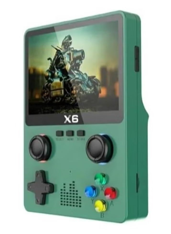 X6 Handheld Video Game Console with 3.5-Inch Display – Preloaded with 10,000+ Retro Games – Dual Player Support with External Gamepad – 640x480 Resolution, Built-In Battery, Multimedia Playback, TF Card Slot – Portable Gaming Device for All Ages