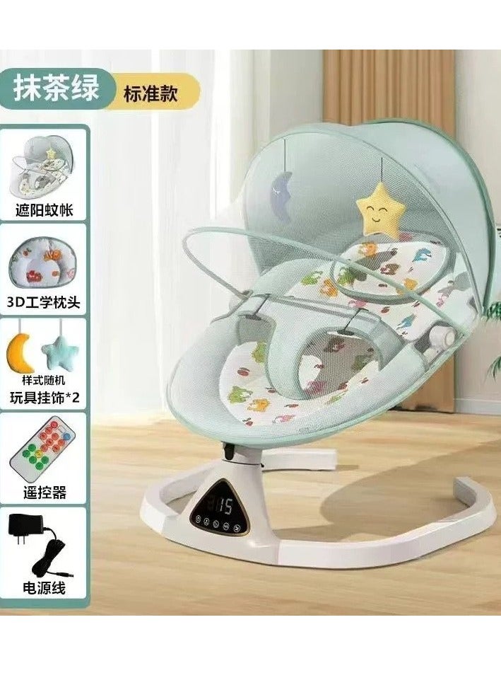Generic Baby Swing Electric Portable Baby Swing for Newborn Bluetooth Touch Screen Remote Control Timing Function 5 Swing Speeds Baby Rocker Chair with Music Speaker 5 Point Harness  - Image 1