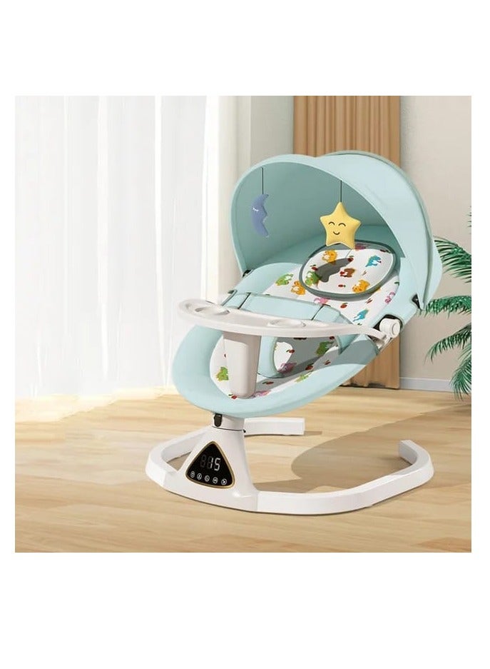 Generic Baby Swing Electric Portable Baby Swing for Newborn Bluetooth Touch Screen Remote Control Timing Function 5 Swing Speeds Baby Rocker Chair with Music Speaker 5 Point Harness  - Image 3