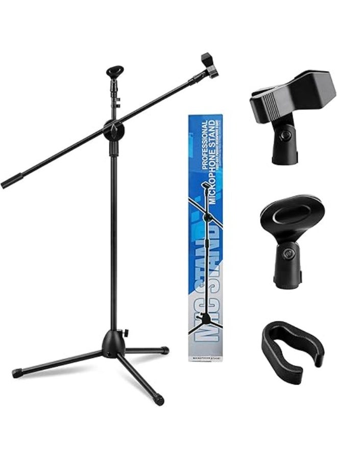 NEWKIBOU Folding Microphone Stand with Two Clips for Stage and Outdoor Events - Image 1