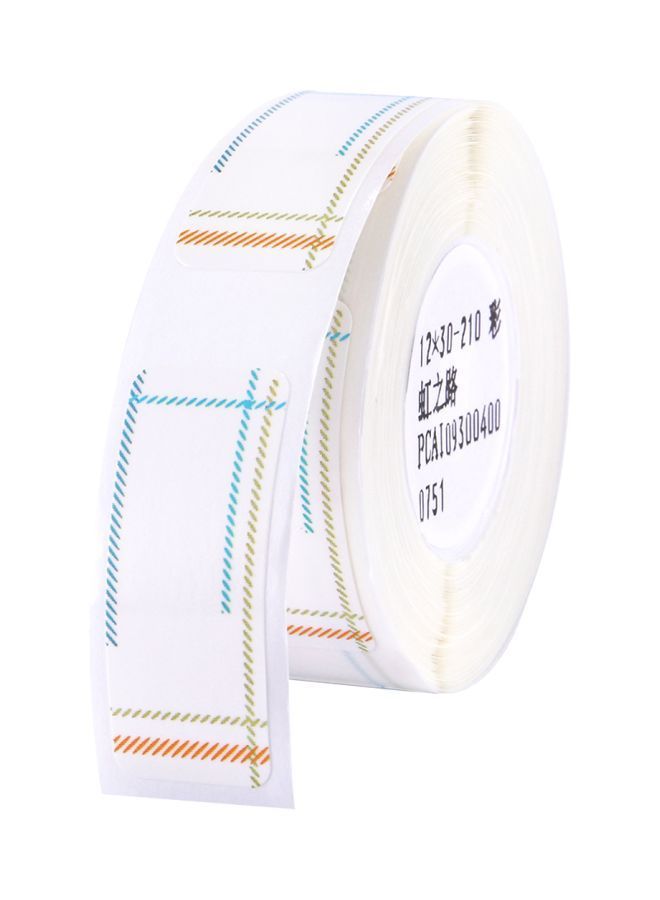 NIBEMINENT Thermal Printing Label Paper Roll White/Blue/Green - Image 1