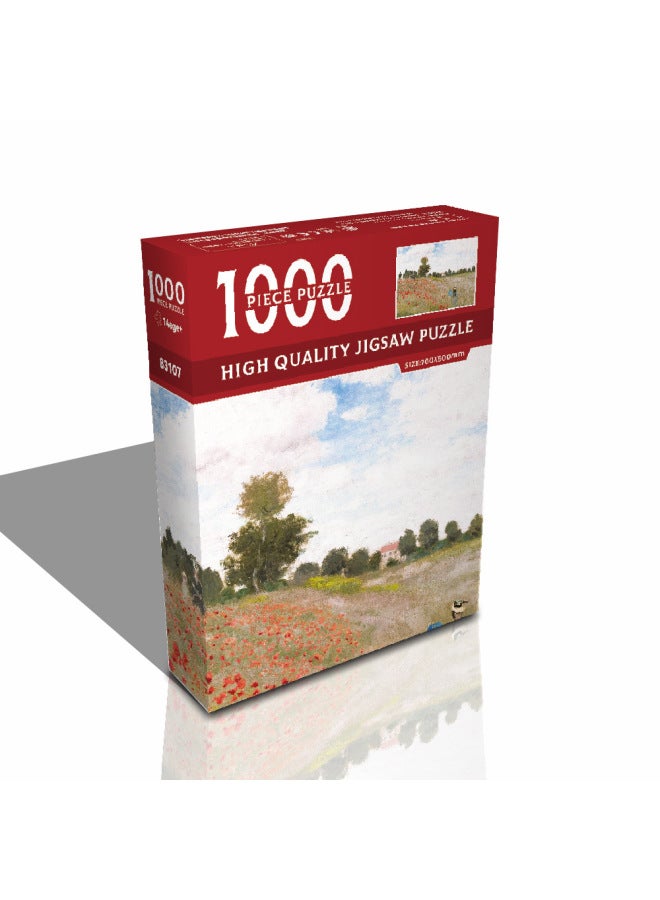 Puzzle 1000 Pieces Adult Paper Oil Painting Educational Toys Decompression Gift Plane Decompression Foreign Trade-Color:83107-Wild Poppy  - Image 1