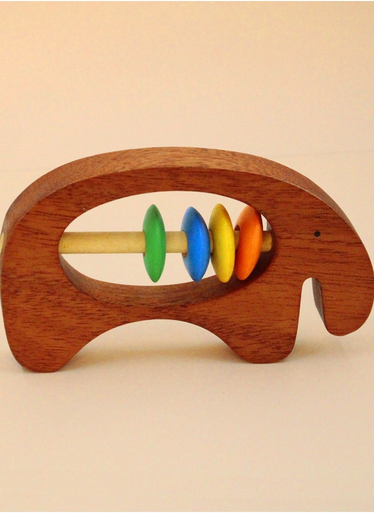 Shumee - Shumee Ele ( Elephant) Shaped Wooden Rattle - Image 1