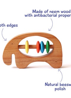 Shumee Shumee Ele ( Elephant) Shaped Wooden Rattle  - Image 4