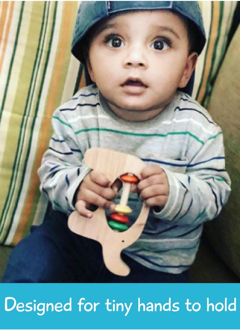 Shumee - Shumee Ele ( Elephant) Shaped Wooden Rattle - Image 1
