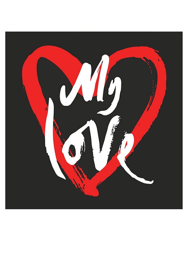 RYN My Love Themed Wall Art Black/White/Red 30x30cm - Image 1