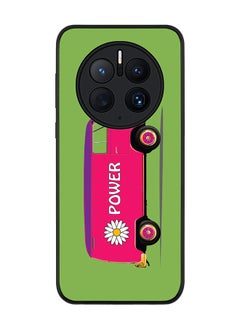 Rugged Black edge case for Huawei Mate 50 Pro Slim fit Soft Case Flexible Rubber Edges Anti Drop TPU Gel Thin Cover - Flower Power