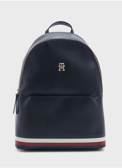 Logo Detail Top Handle Backpack