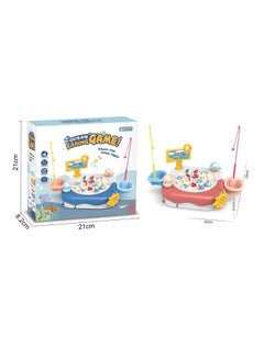 Electric Diaoyutai Toy Oversized Fishing Table Rotating Music Magnetic Fishing Rod Parent-Child Interactive Game Toy-color:Puzzle Cartoon Ocean Kingdom Electric Rotating Fishing Plate Desktop Interactive Game Bean Paste Red Small