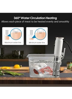 INKBIRD INKBIRD WiFi Sous Vide Machine ISV-101W 1000 Watts Sous Vide Cooker 3D Water Circulation Heating with App Preset Menus Cooking Booking Function Cooking...  - Image 2