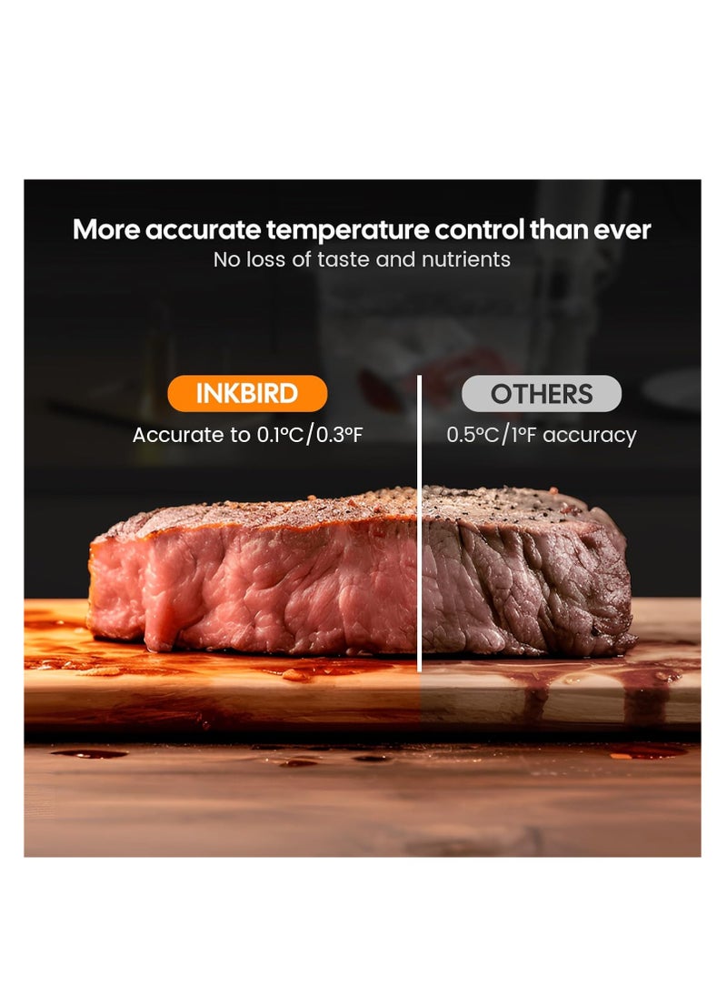 INKBIRD - INKBIRD WiFi Sous Vide Machine ISV-101W 1000 Watts Sous Vide Cooker 3D Water Circulation Heating with App Preset Menus Cooking Booking Function Cooking... - Image 1