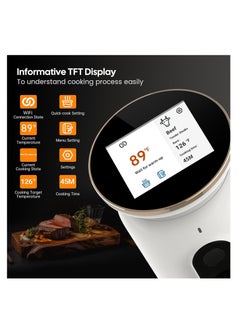 INKBIRD INKBIRD WiFi Sous Vide Machine ISV-101W 1000 Watts Sous Vide Cooker 3D Water Circulation Heating with App Preset Menus Cooking Booking Function Cooking...  - Image 5