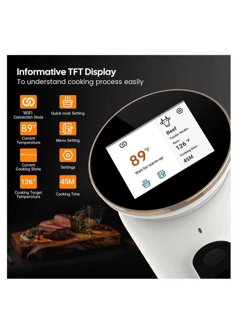INKBIRD - INKBIRD WiFi Sous Vide Machine ISV-101W 1000 Watts Sous Vide Cooker 3D Water Circulation Heating with App Preset Menus Cooking Booking Function Cooking... - Image 1