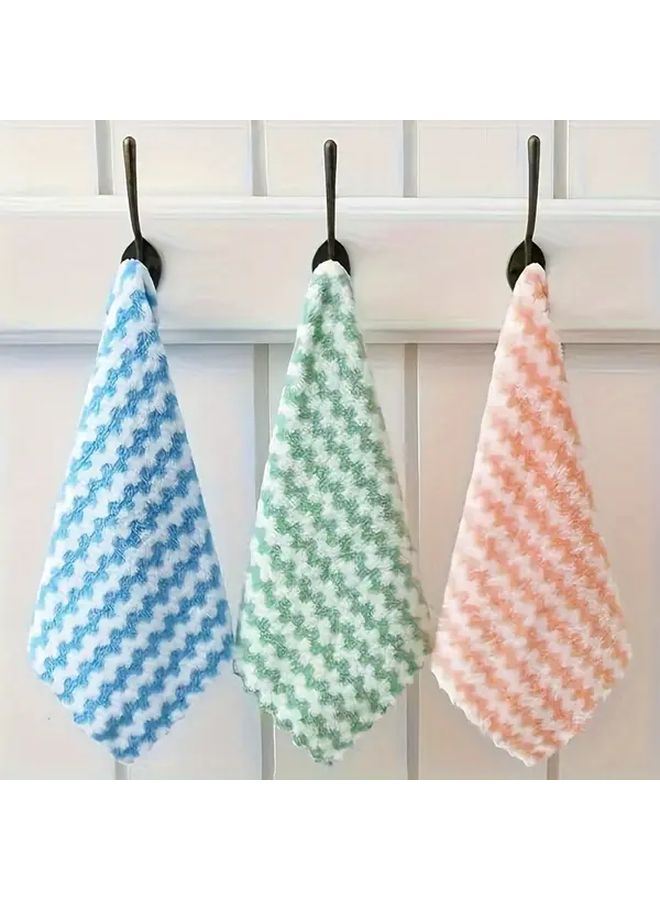 3pcs Random Color Coral Fleece Microfiber Dish Cloths Reusable Absorbent Towels For Sink Bathroom Car Window - Image 3