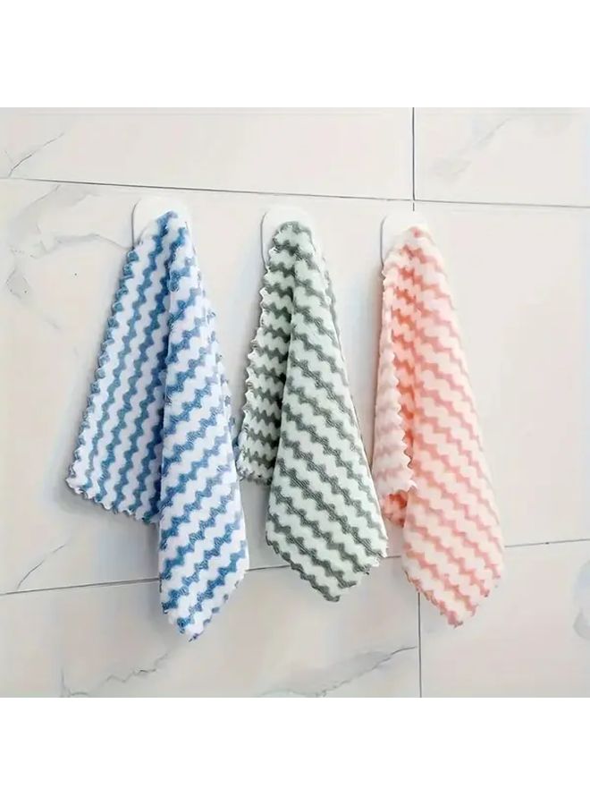 3pcs Random Color Coral Fleece Microfiber Dish Cloths Reusable Absorbent Towels For Sink Bathroom Car Window - Image 5