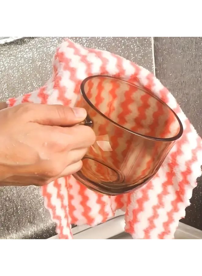 3pcs Random Color Coral Fleece Microfiber Dish Cloths Reusable Absorbent Towels For Sink Bathroom Car Window - Image 4